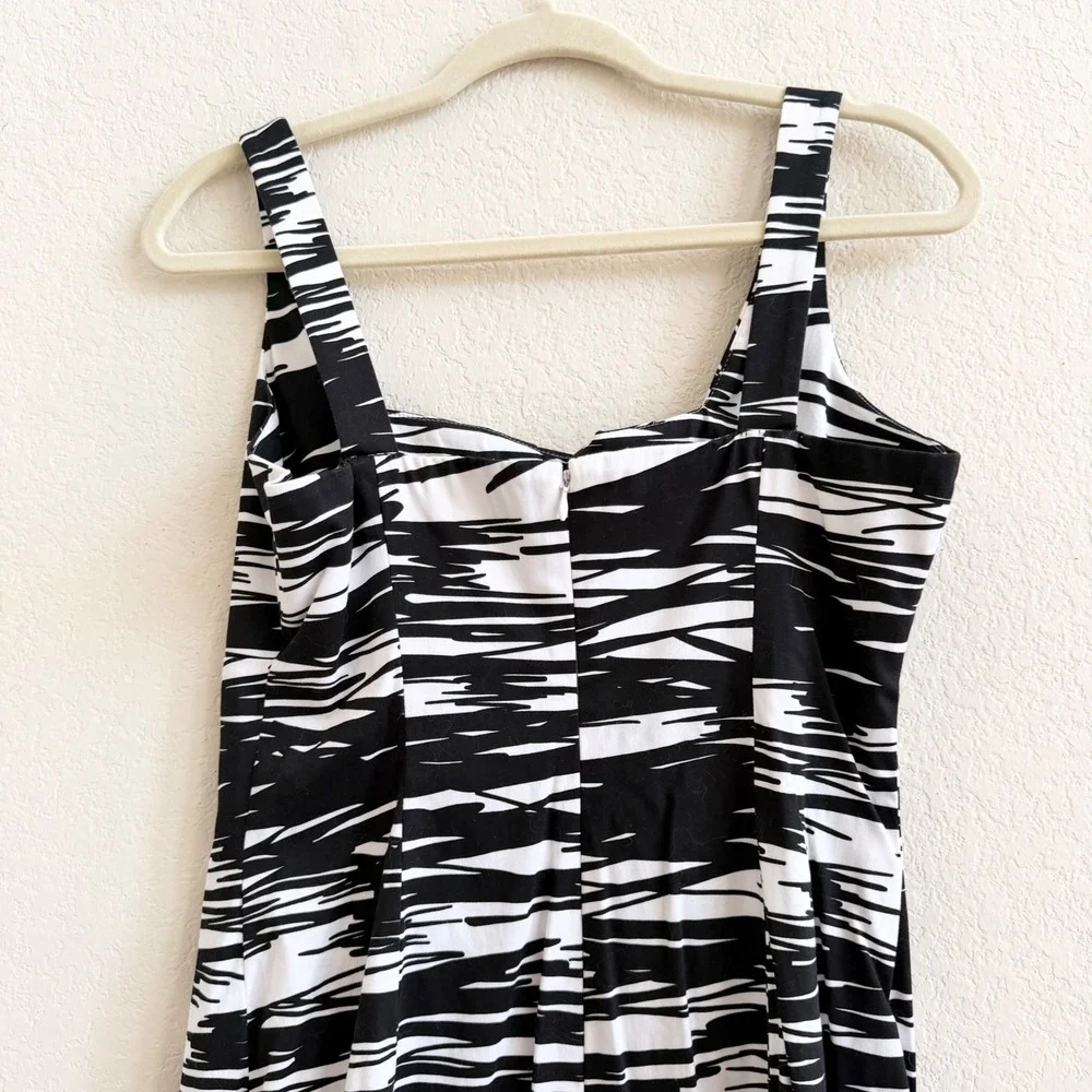 Calvin Klein Womens Black White‎ Abstract Brushstroke Sheath Dress Size 6